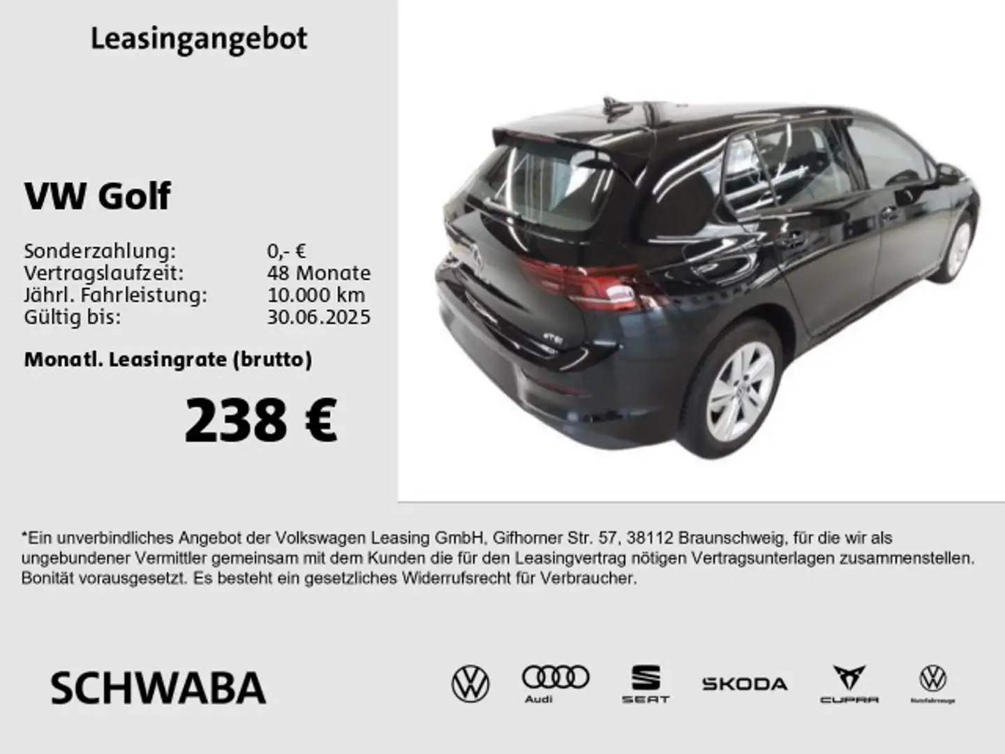 Volkswagen Golf VIII Life 1.5 eTSI DSG*ACC*LED*16"LM* Schwarz - 1