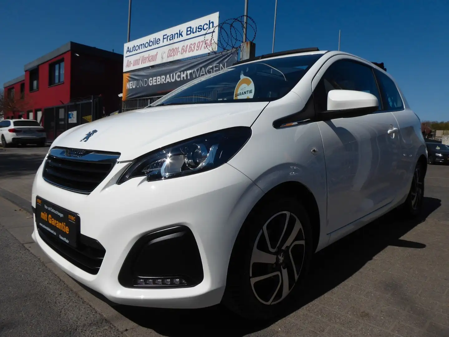 Peugeot 108 Active Faltdach,Klima,1. Hand,TÜV Neu, Garantie Weiß - 1