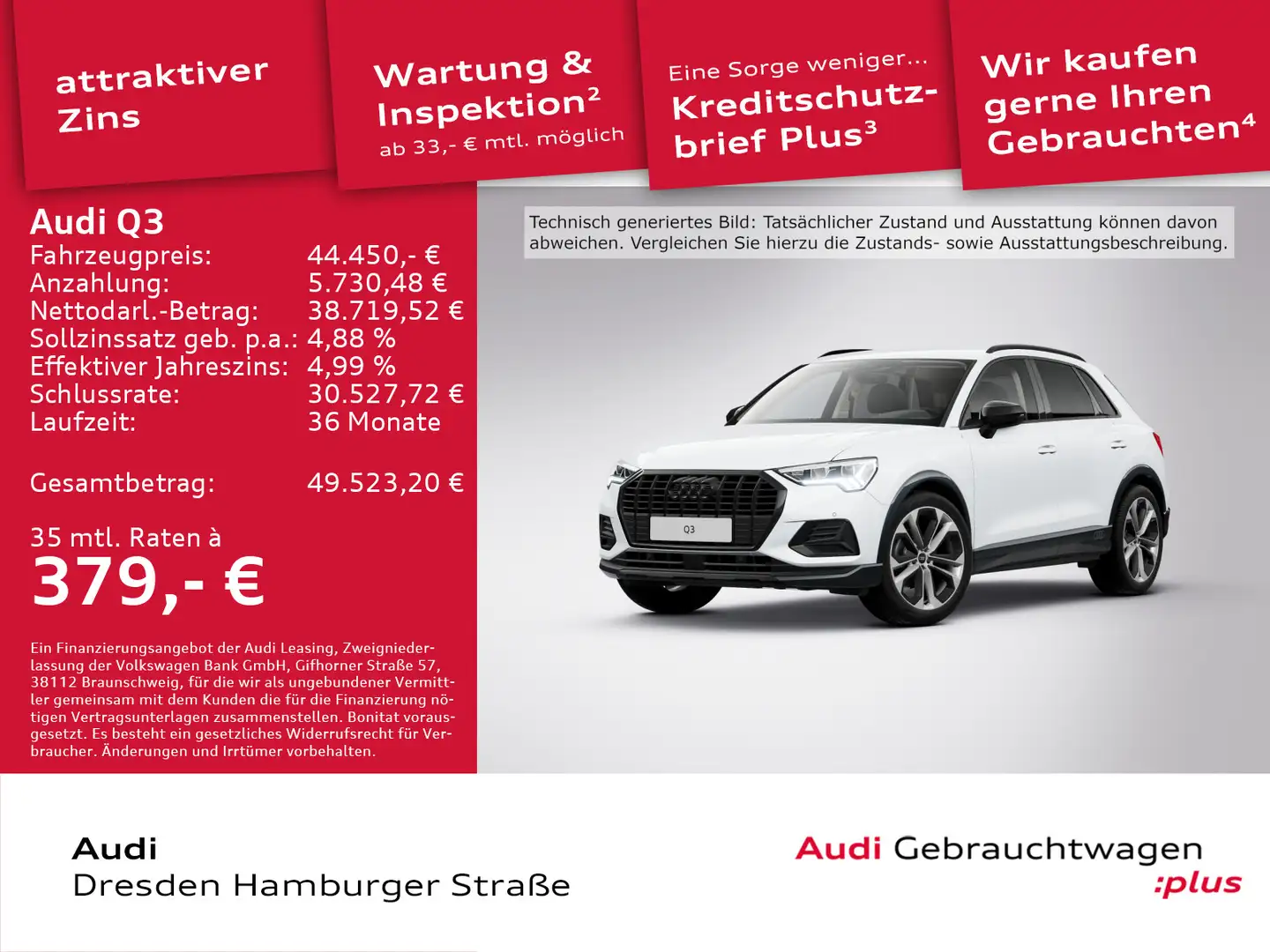 Audi Q3 35 TFSI advanced LED Navi AHZV S tronic Weiß - 1
