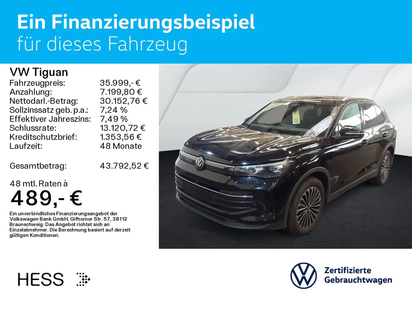 Volkswagen Tiguan 1.5 eTSI DSG GOAL*AHK*KAMERA*IQ.LIGHT*NAV Schwarz - 2