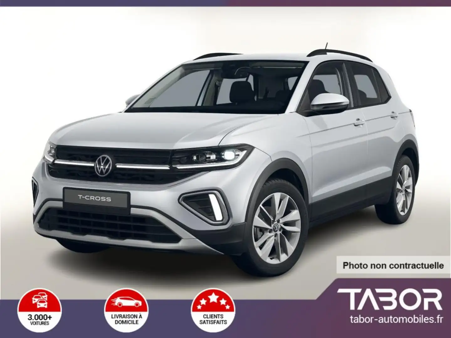 Volkswagen T-Cross 1.0 TSI 115 DSG IQ.Light 17p Argent - 1