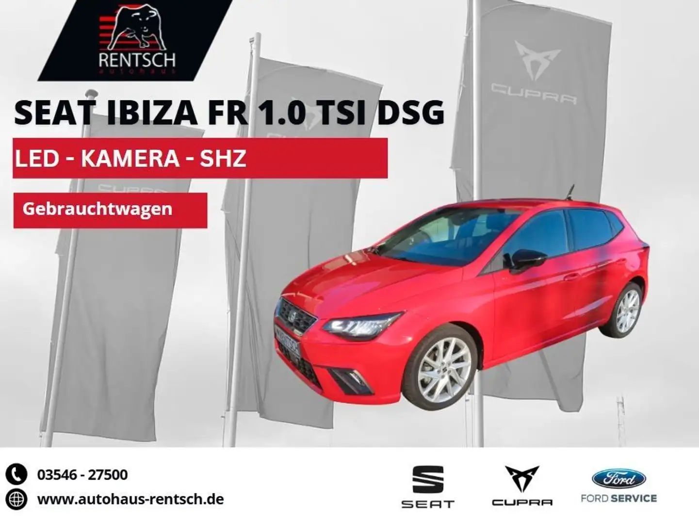 SEAT Ibiza FR 1.0 TSI DSG *LED*KAMERA*SHZ* Rot - 1