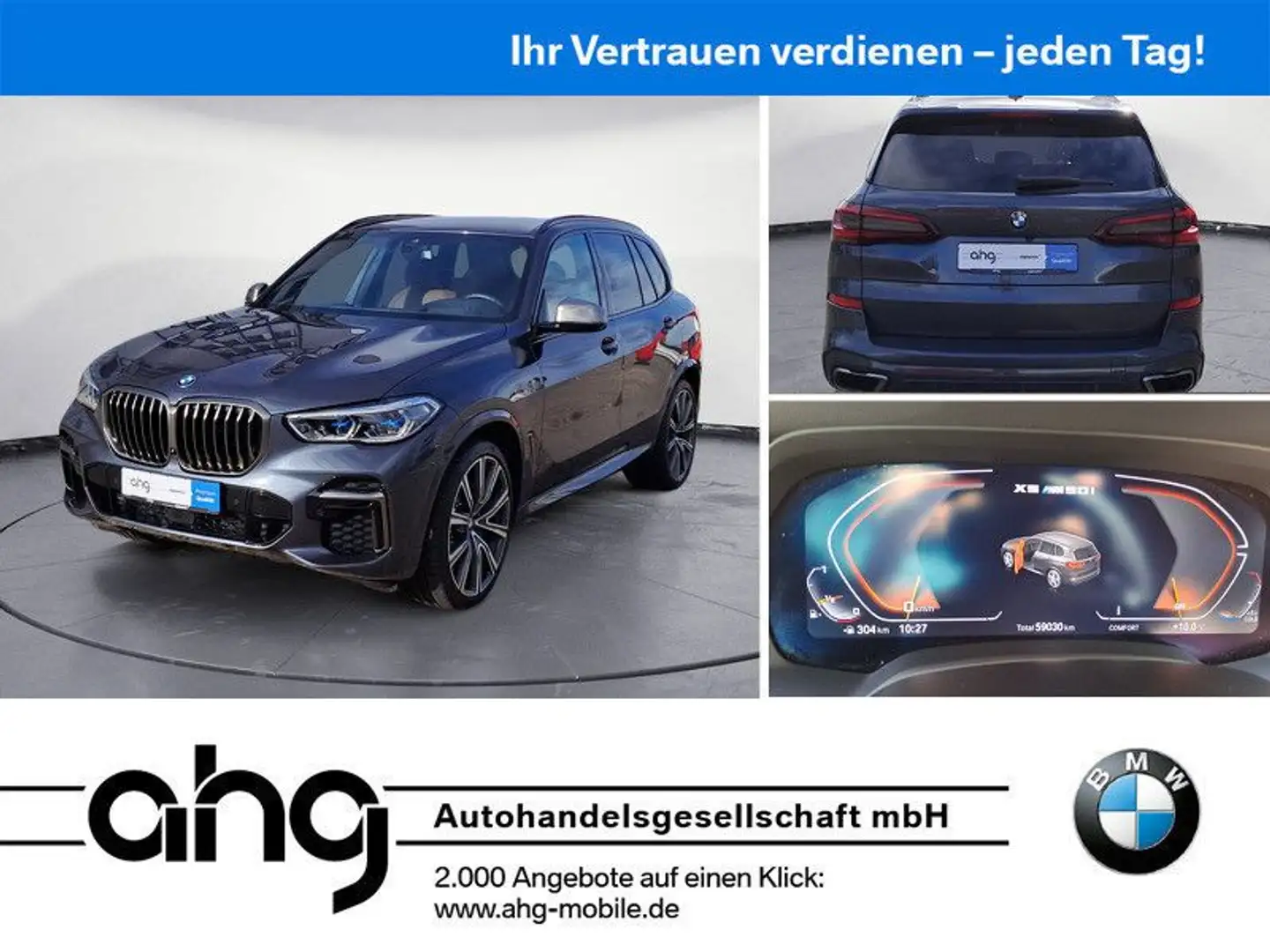 BMW X5 M i Navi Leder Bluetooth PDC Klima Grau - 1