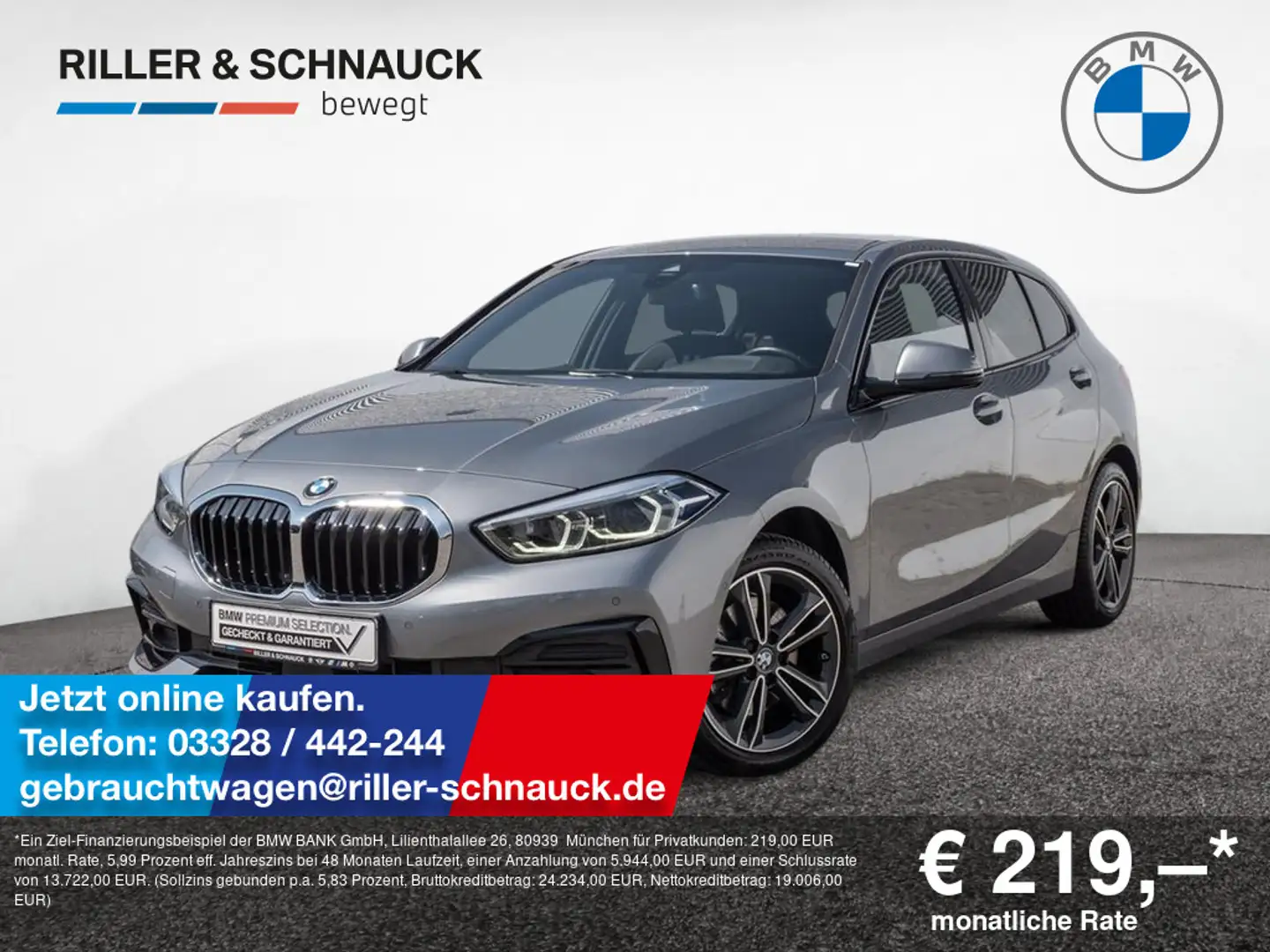 BMW 118 i Sport Line LED+NAVI+SHZ+PDC+KEYLESS+KLIM Grau - 1