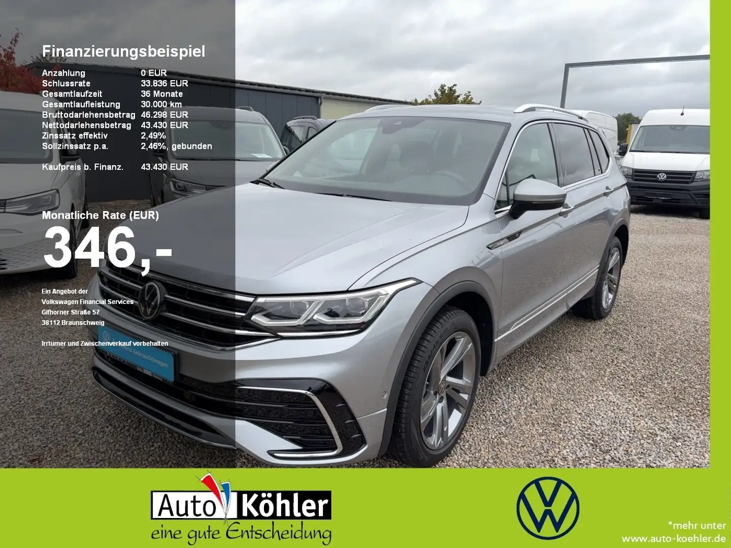 Volkswagen Tiguan Allspace R-Line TSi DSG 4M CarPlay+Matrix Silber - 1