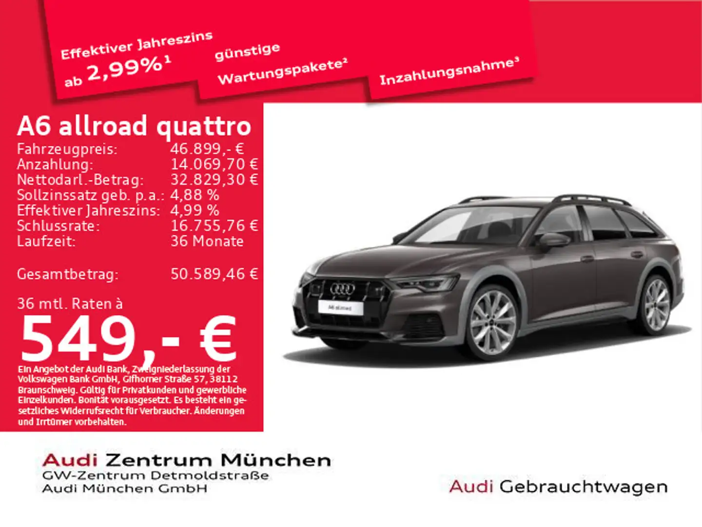 Audi A6 allroad A6 allroad 45 TDI qu. UPE:91" Matrix/HuD/ACC/Kam Braun - 1
