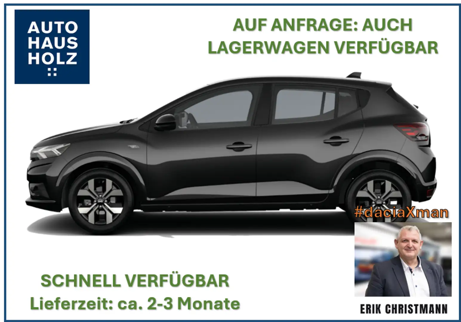 Dacia Sandero Journey+ ECO-G 100 🚀🔍inkl. Full-Service Schwarz - 1