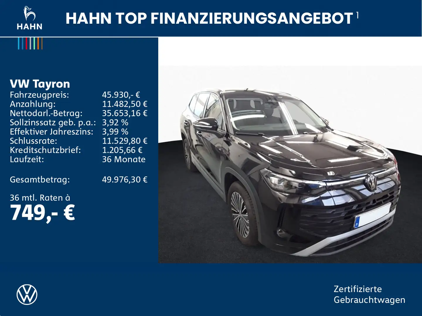 Volkswagen Tayron 2.0TDI DSG 4Mo Life 7-Sitze AHK Cam DCC Schwarz - 2