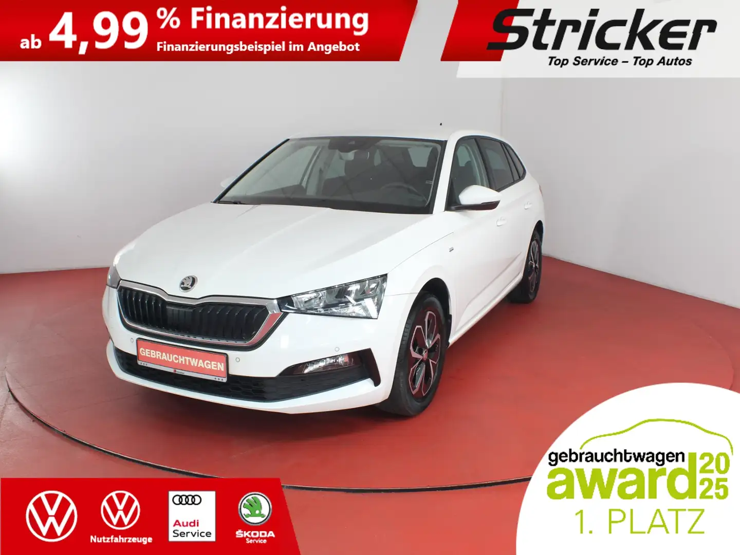 Skoda Scala Ambition 1.0TGI 154,-ohne Anzahlung Smartlink Nav Weiß - 1