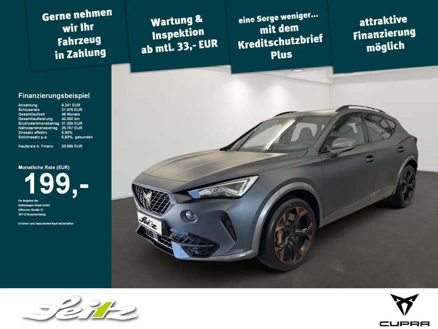 CUPRA Formentor 2.0 TSI 4Drive VZ *BEATS*PANO*LED*KAMERA* Gris - 1