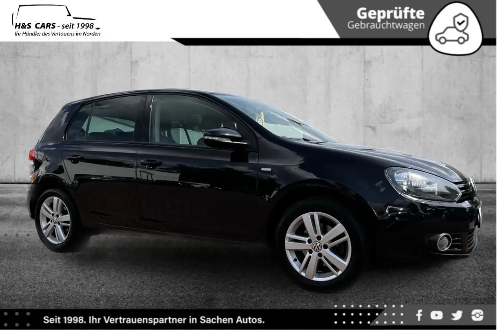 Volkswagen Golf BMT 1.H MATCH LÜCKENLOS SERVGP AKT. PARKASS Noir - 1