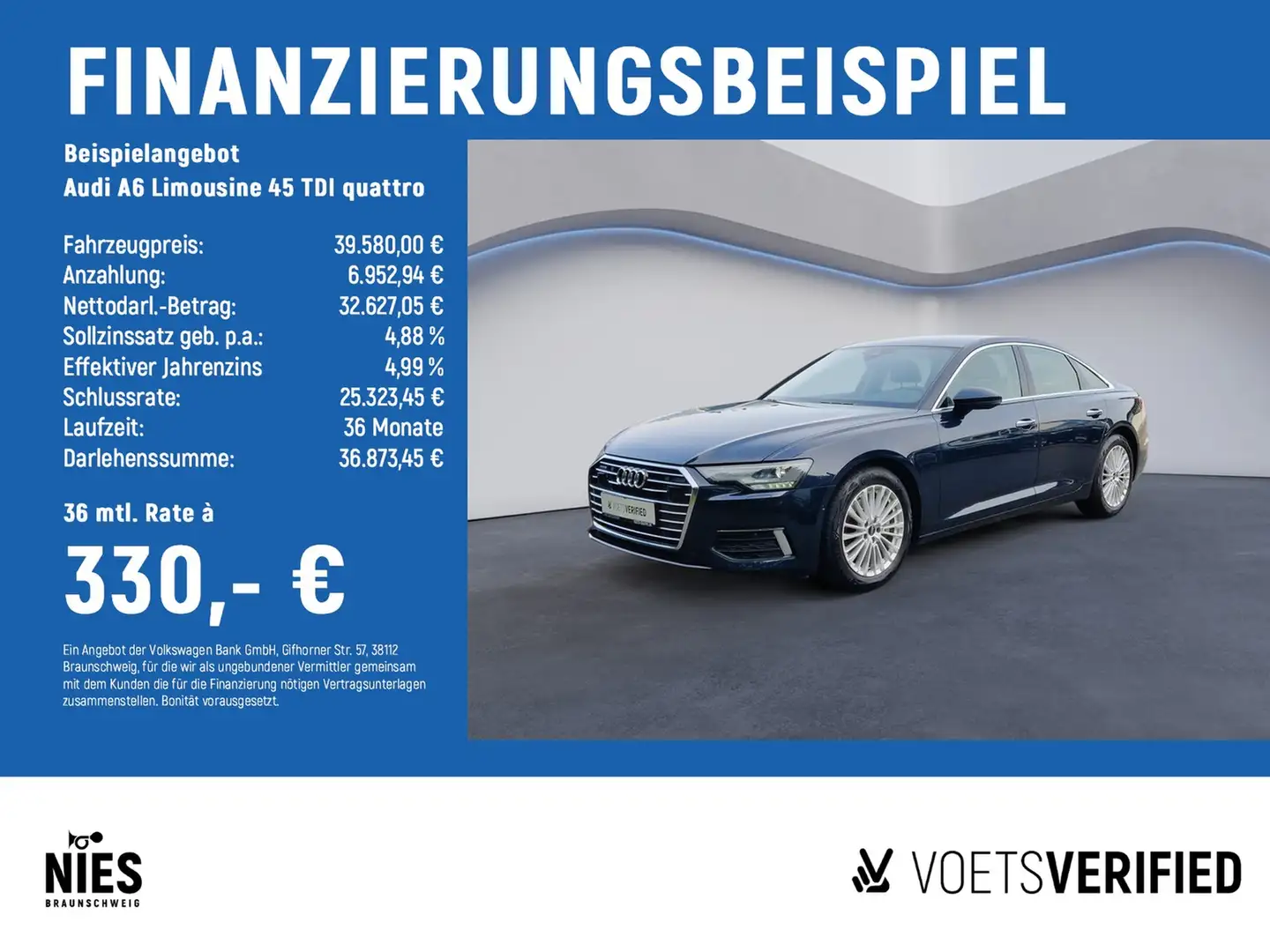Audi A6 Limousine 45 TDI quattro LED+RearView+STANDHZG Bleu - 2