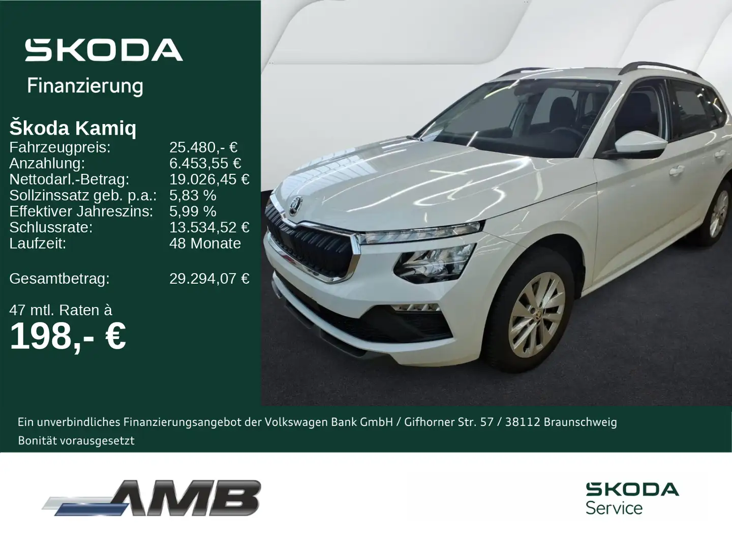 Skoda Kamiq Selection 1.5 TSI DSG/LED/ACC/Navi/Sitzhzg Weiß - 1