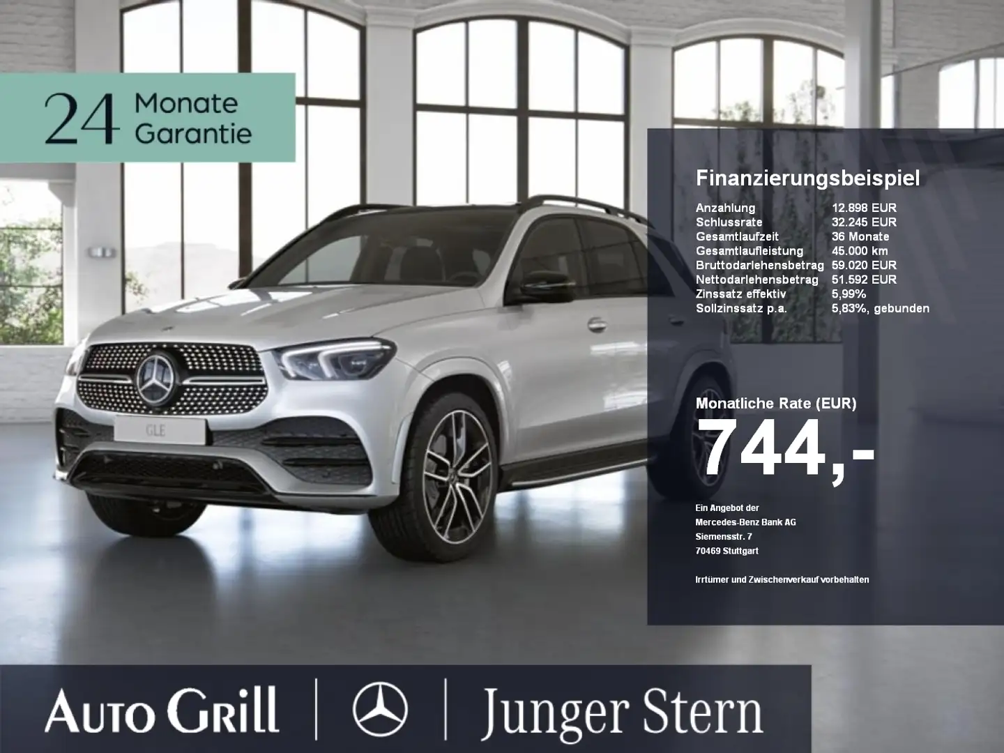 Mercedes-Benz GLE 450 4M AMG Night Airmatic Pano AHK 22 Zoll Weiß - 1