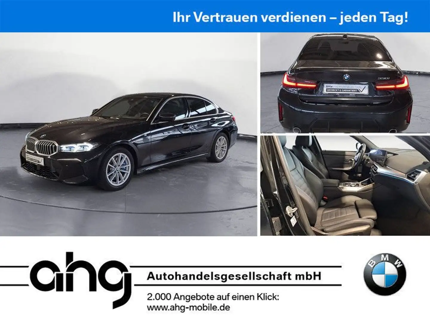 BMW 330 i M Sportpaket Aut. HeadUp Elek. Sitze AHK Pa Schwarz - 1