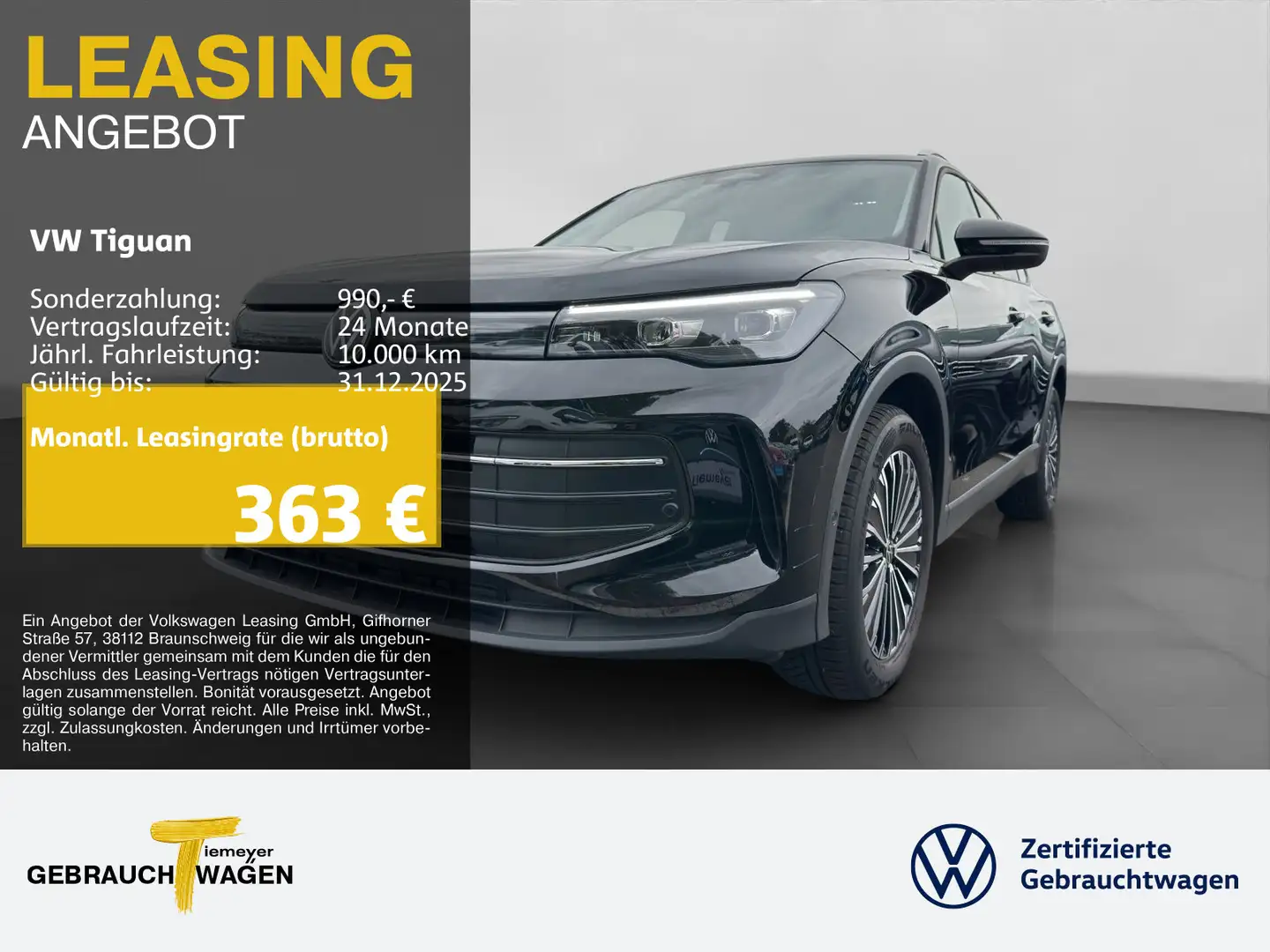 Volkswagen Tiguan 2.0 TDI DSG GOAL AHK SIDE-ASSIST LM18 360 Schwarz - 1