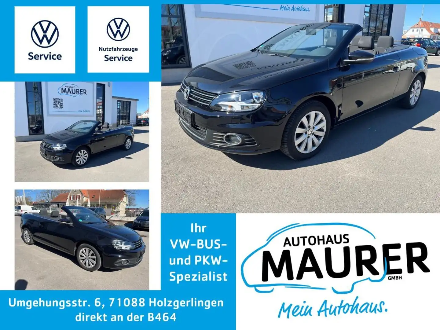 Volkswagen Eos 1,4 TSI Sitzheizung Climatronic PDC Panorama Schwarz - 1