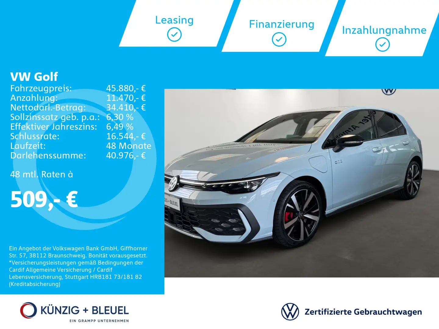 Volkswagen Golf GTE GTE Golf GTE 1,5 l eHybrid OPF 130 kW (177 Синій - 1