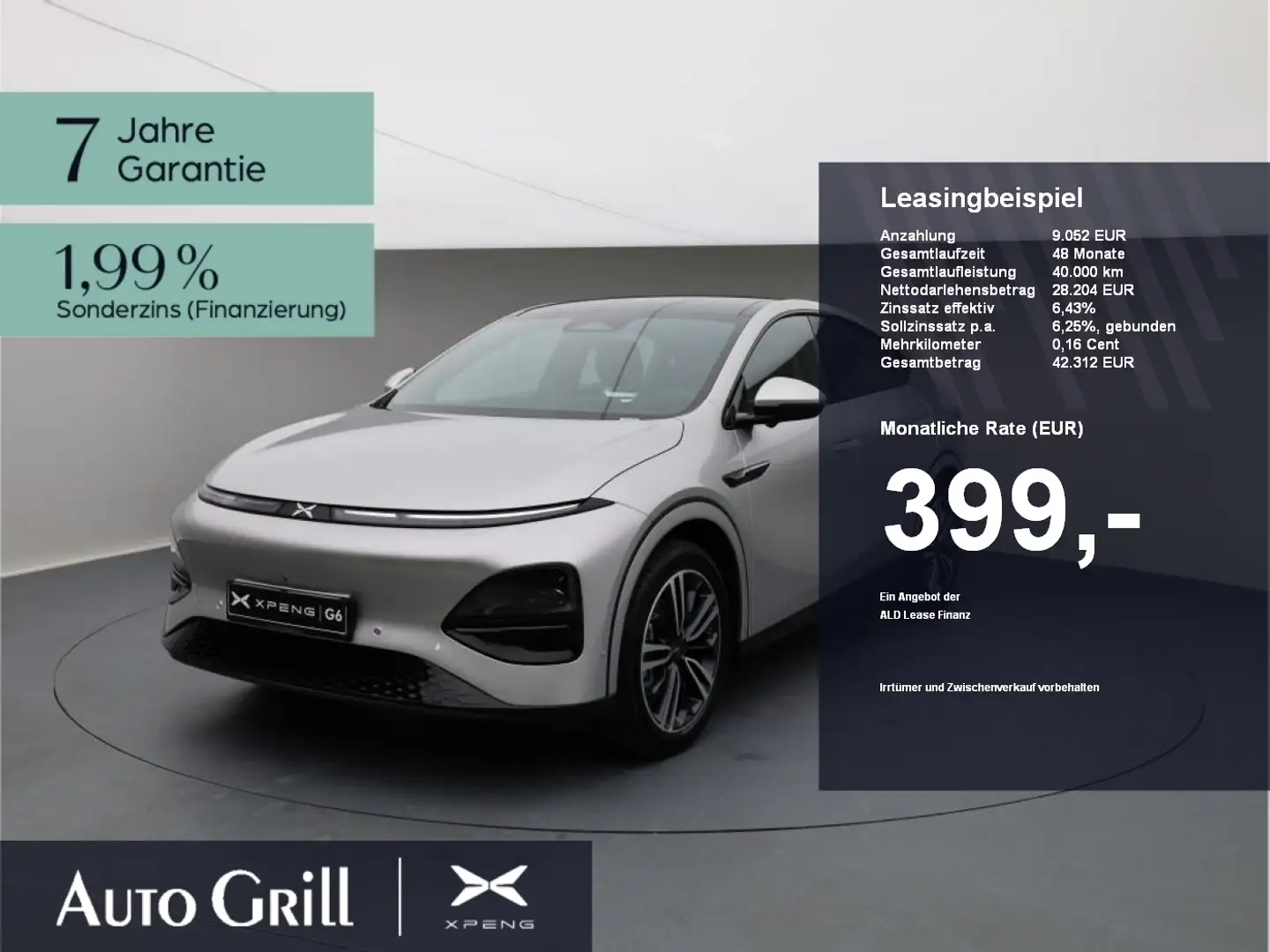 Xpeng G6 AWD Performance AHK CarPlay 360Kam ACC Pano Zilver - 1