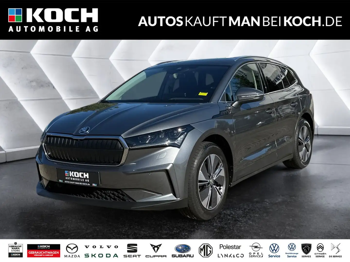 Skoda Enyaq iV 80 LEDER PANO AHK MATRIX HUD WÄRMEPUMPE Grijs - 1