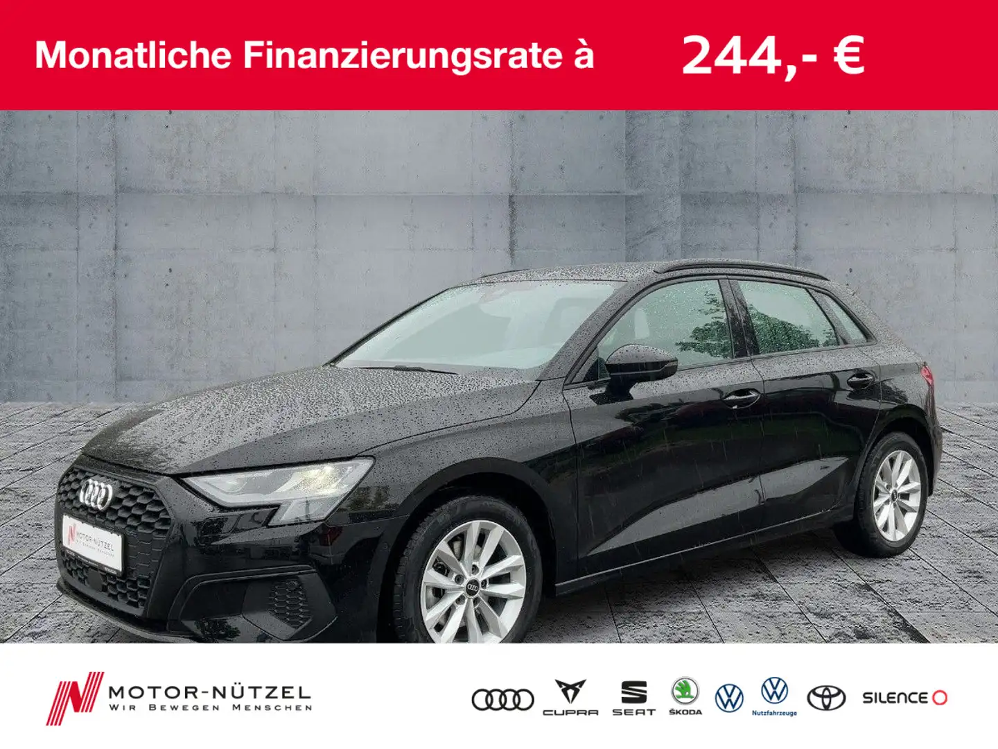 Audi A3 30 TFSI S-TR NAVI+DAB+2xPDC+ACC+SHZ Schwarz - 1