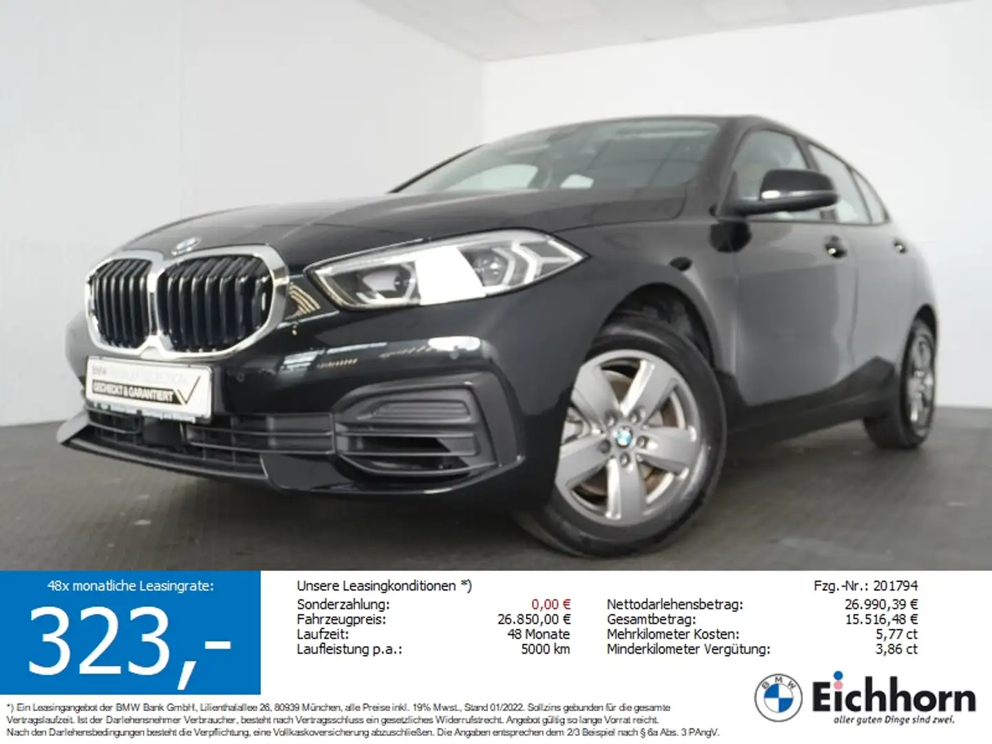 BMW 116 i 5-Türer *ADVANTAGE-PAKET.LiveCockProf.* Zwart - 1