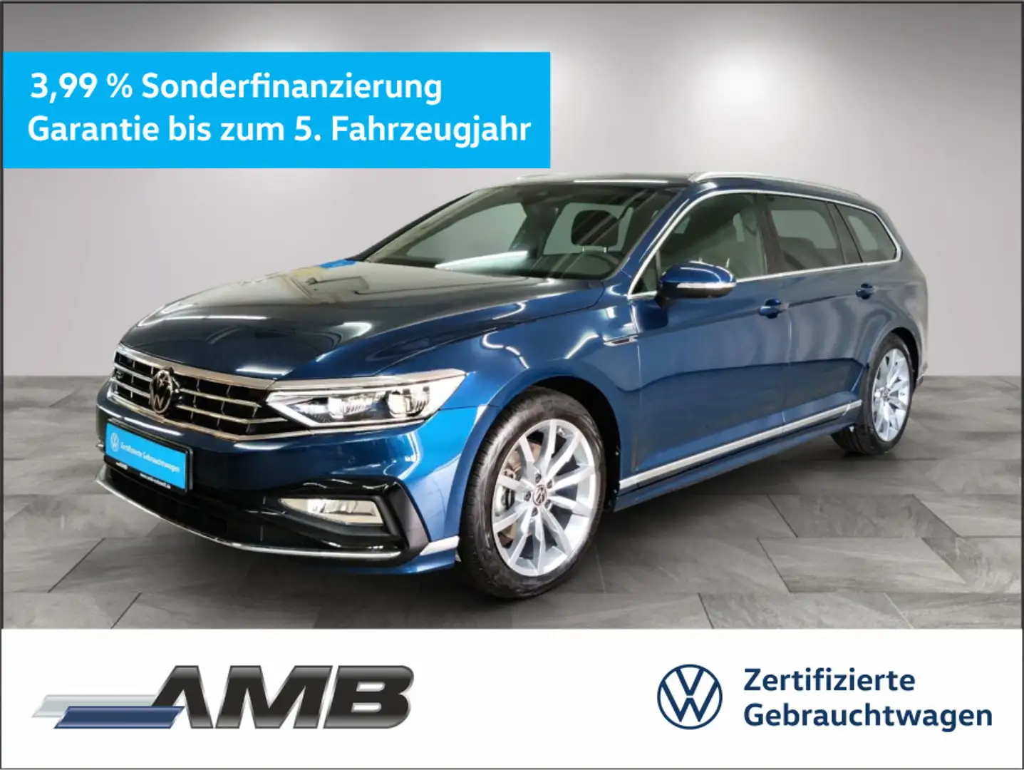 Volkswagen Passat Variant R-Line 2.0 TDI 4M AHK/360°/04.29G Blau - 1