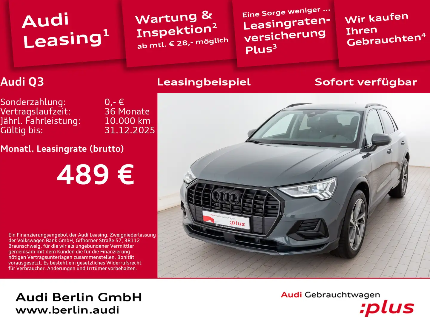 Audi Q3 advanced 35 TFSI S tr. LED AHK VIRTUAL PDC NA Grau - 1