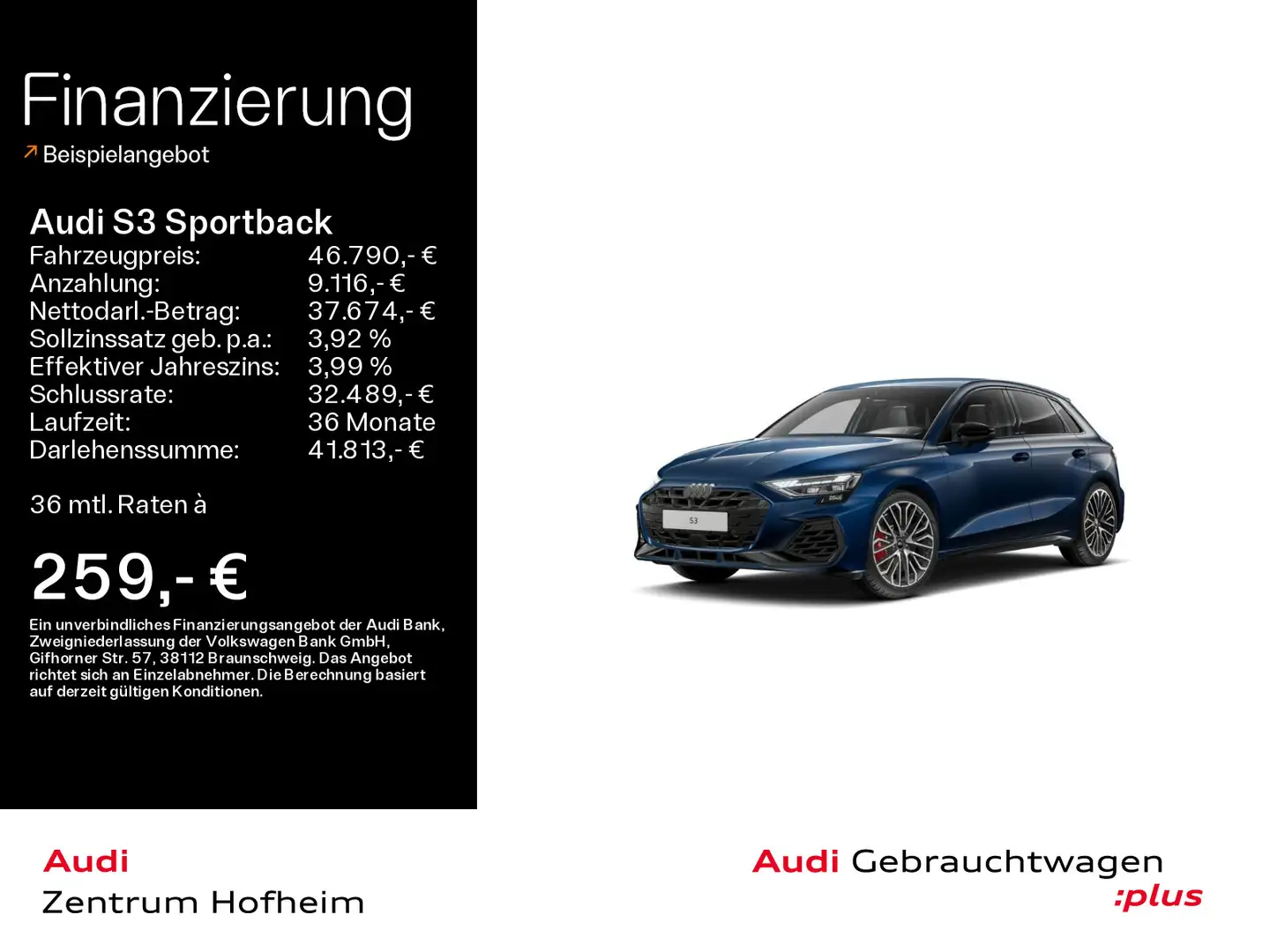 Audi S3 TFSI S tro*Matrix*Virtual*Navi+*Spo Blau - 1