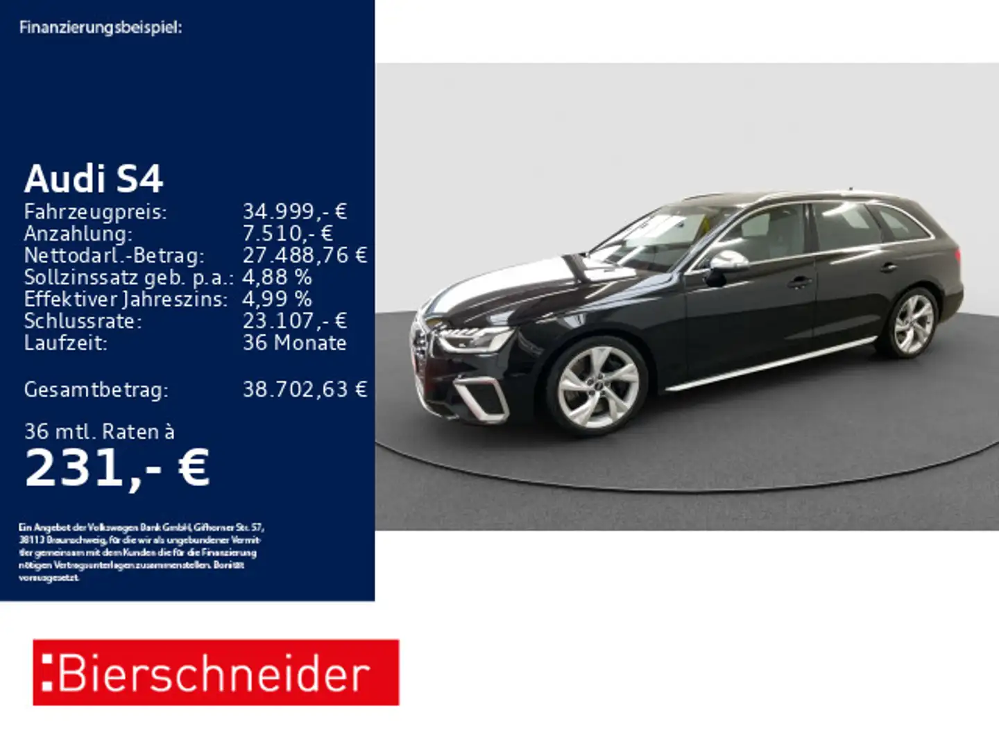 Audi S4 Av TDI qu AHK LED NAVI SHZ Zwart - 1