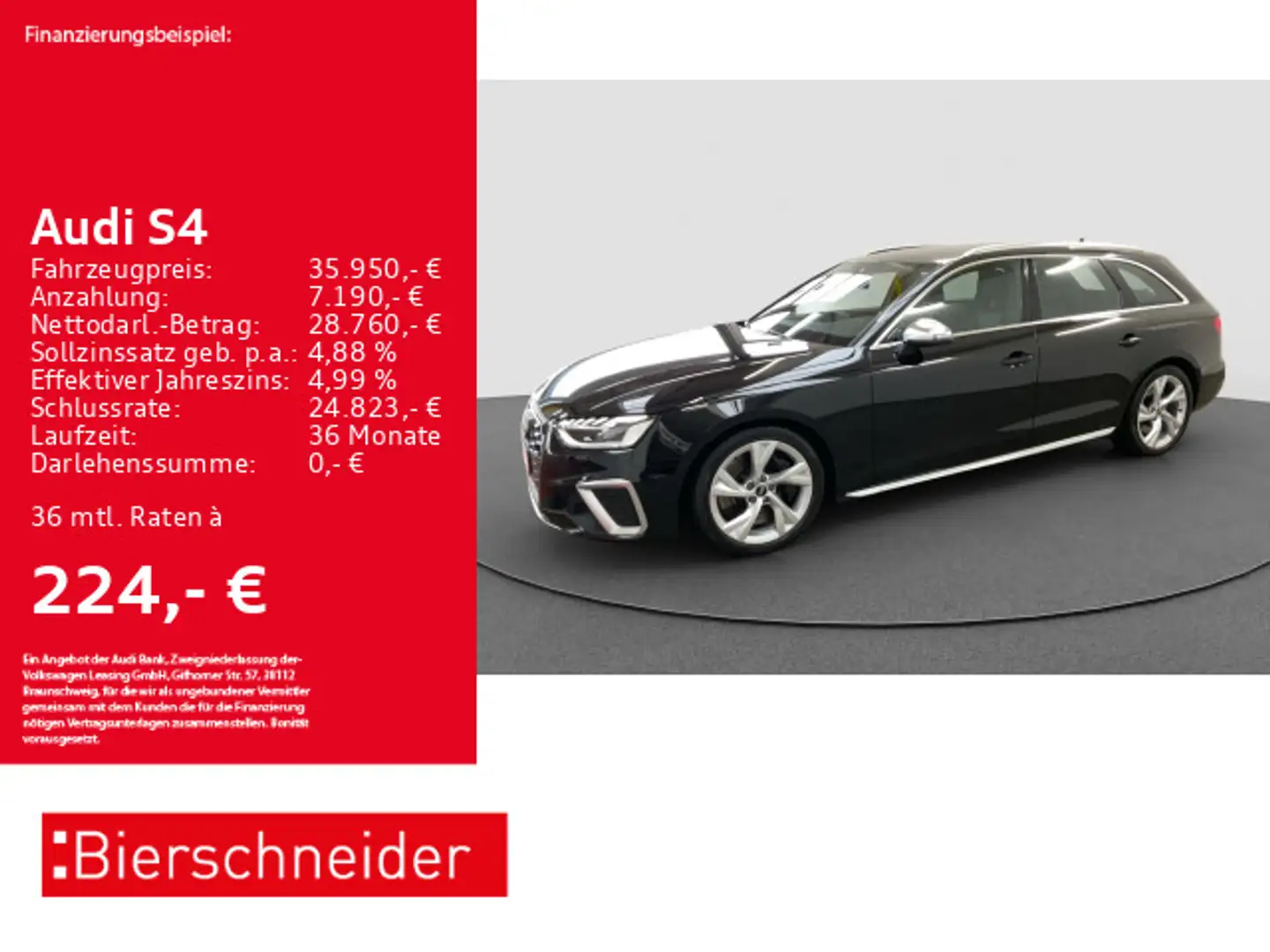 Audi S4 Av TDI qu AHK LED NAVI SHZ Чорний - 1