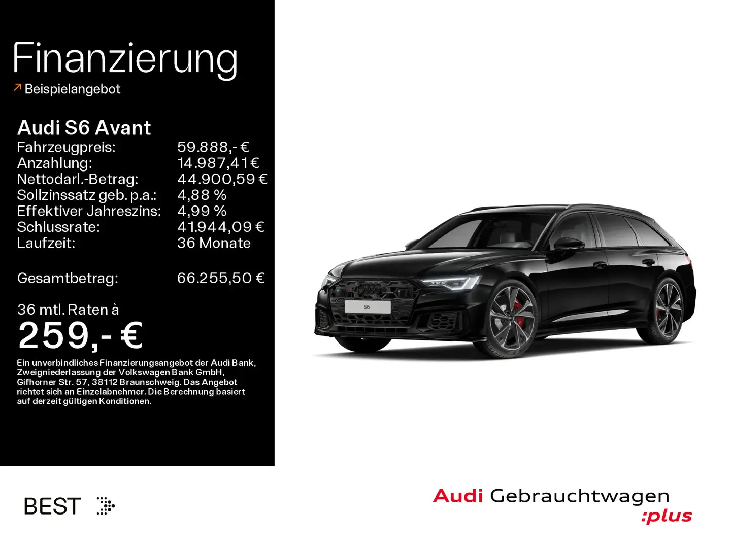 Audi S6 AHK, Kamera, Leder, Standheizung Noir - 1