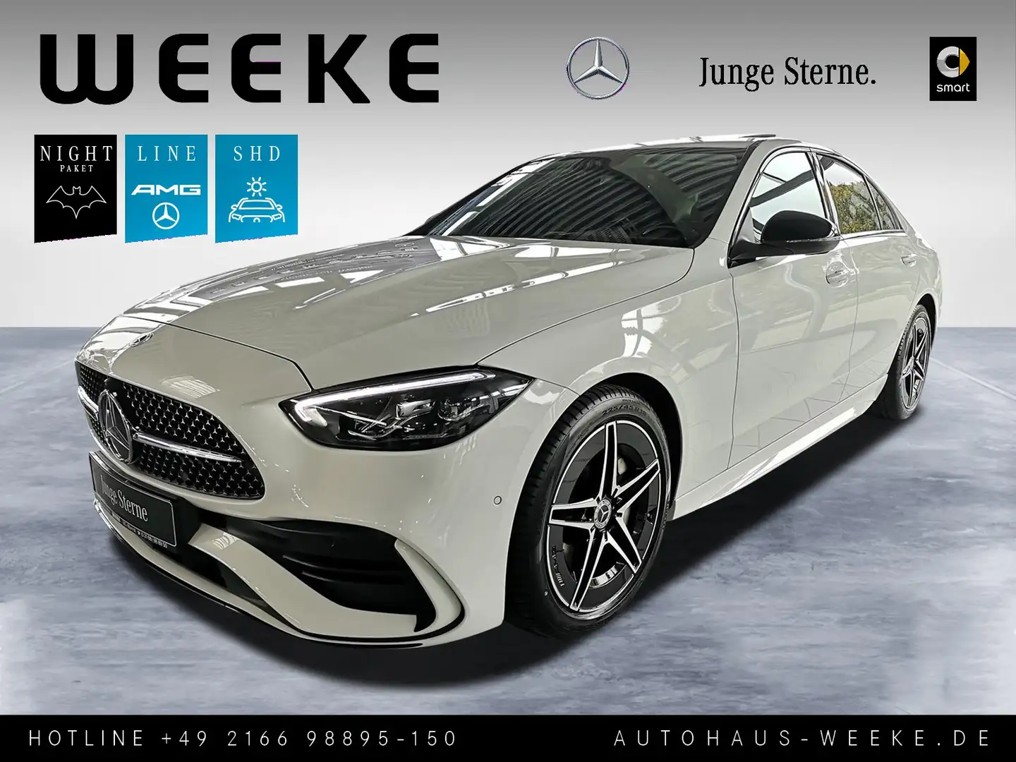 Mercedes-Benz C 180 AMG ADVANCED PLUS+NIGHT+SCHIEBEDACH+MEMORY Weiß - 1