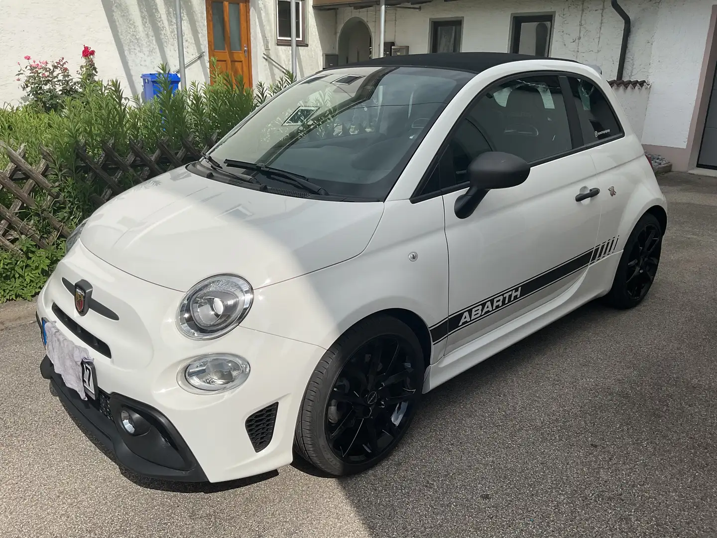 Fiat 500 Abarth Cabrio Akrapovic Borbet MwSt. ausweißbar Weiß - 2