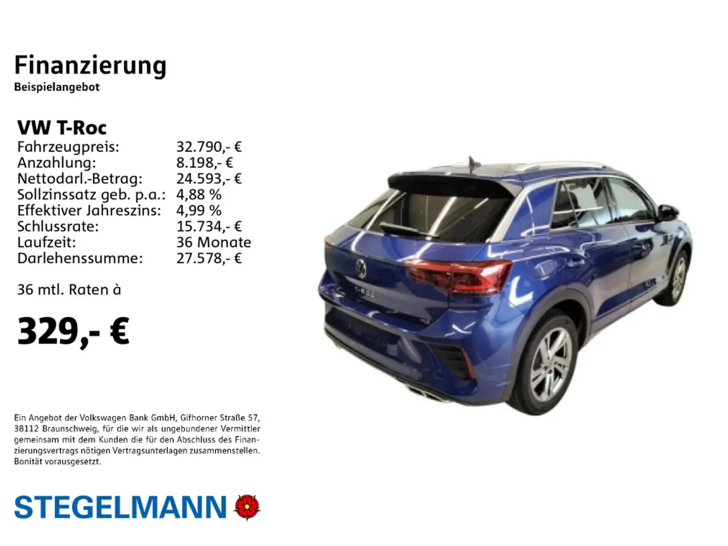 Volkswagen T-Roc 2.0 TDI DSG Facelift R-Line *AHK*Kamera*+3 Blau - 2