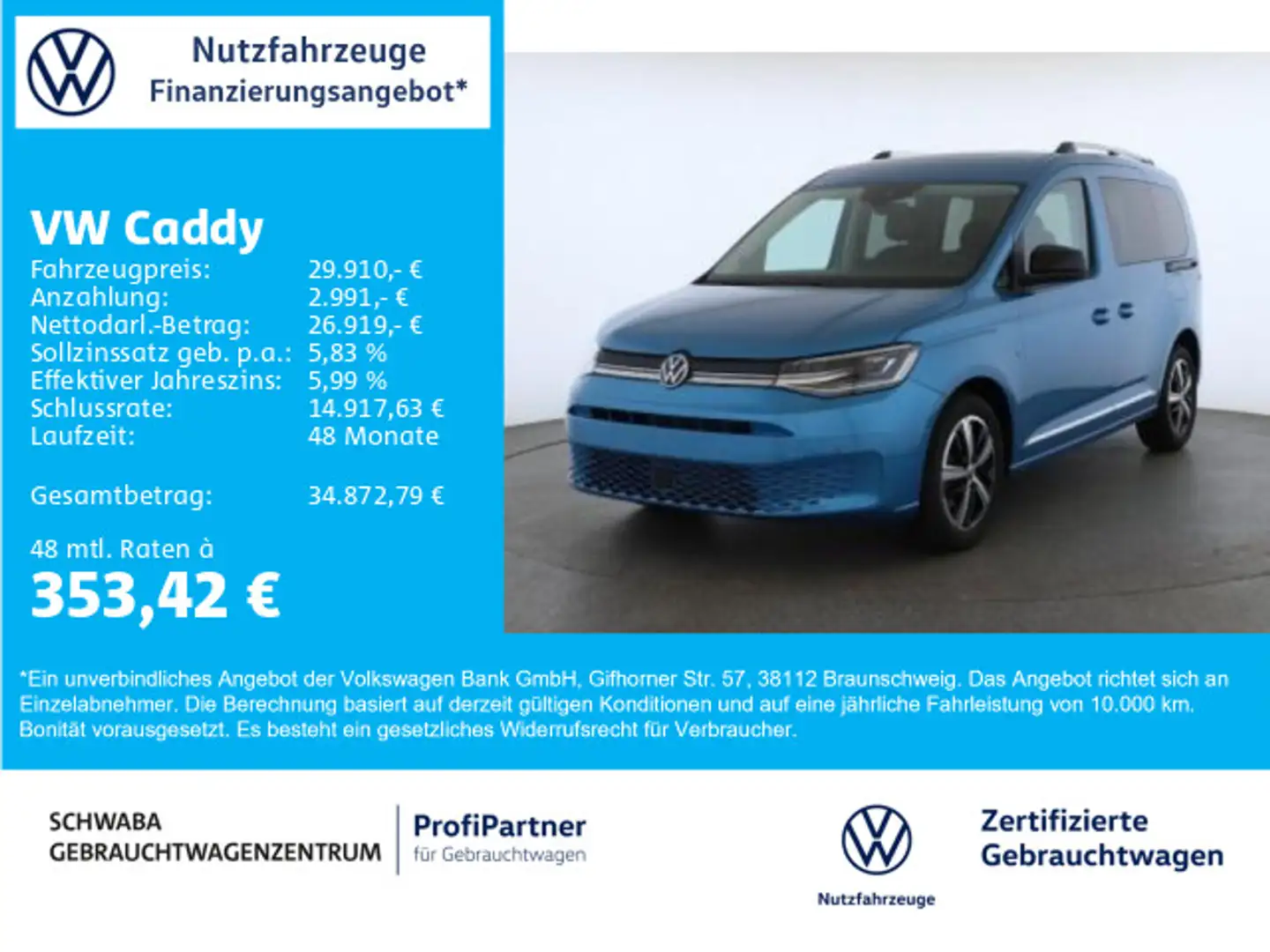 Volkswagen Caddy Style 1.5 TSI DSG *StdHz*LED*VIRTUAL*17"* Mavi - 1