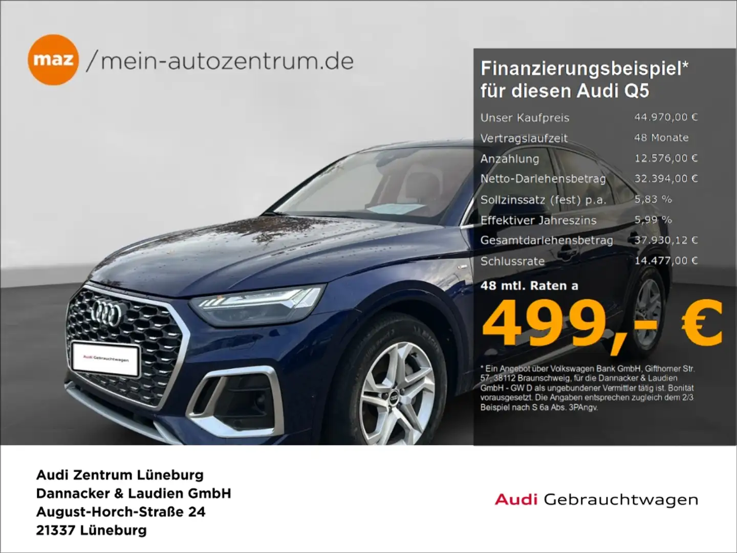 Audi Q5 Sportback 50 2.0 TFSI e quattro S line Alu Matrix- Blau - 1