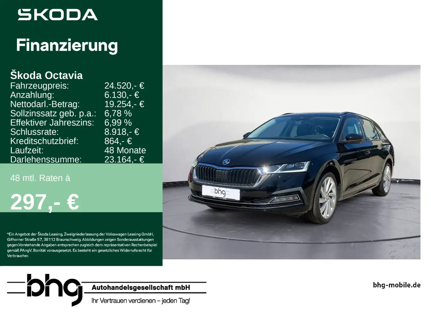 Skoda Octavia Combi 1.5 TSI Style Schwarz - 1