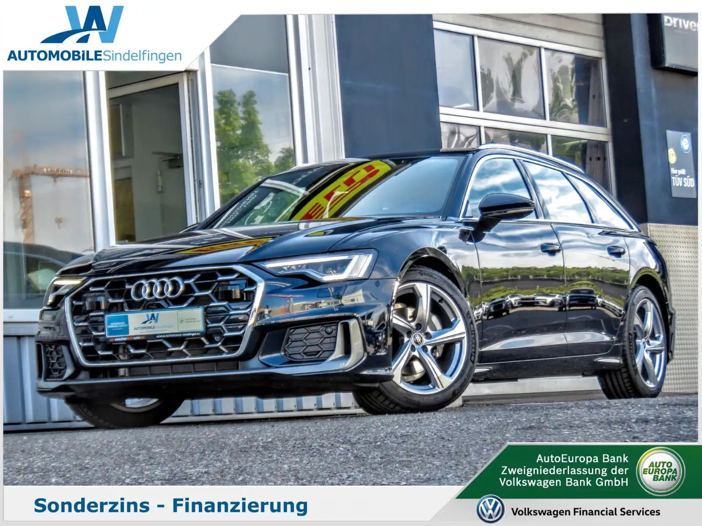 Audi A6 Avant 40TDI 2x S line MATRIX 360° PARKLENK Bleu - 1