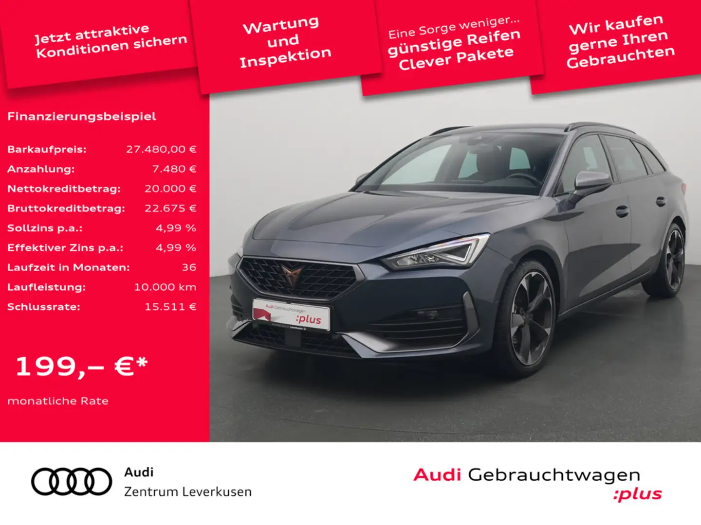 CUPRA Leon ST DSG VIRT LED KAM KEYLESS LEDER PORT N Grau - 1