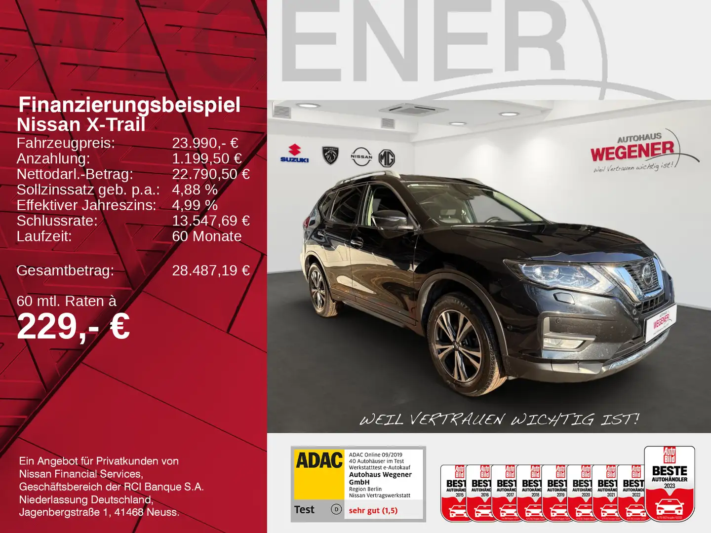 Nissan X-Trail 1.3 DIG-T DCT *N-CONNECTA 7S*NAV*SHZ*360 Schwarz - 2
