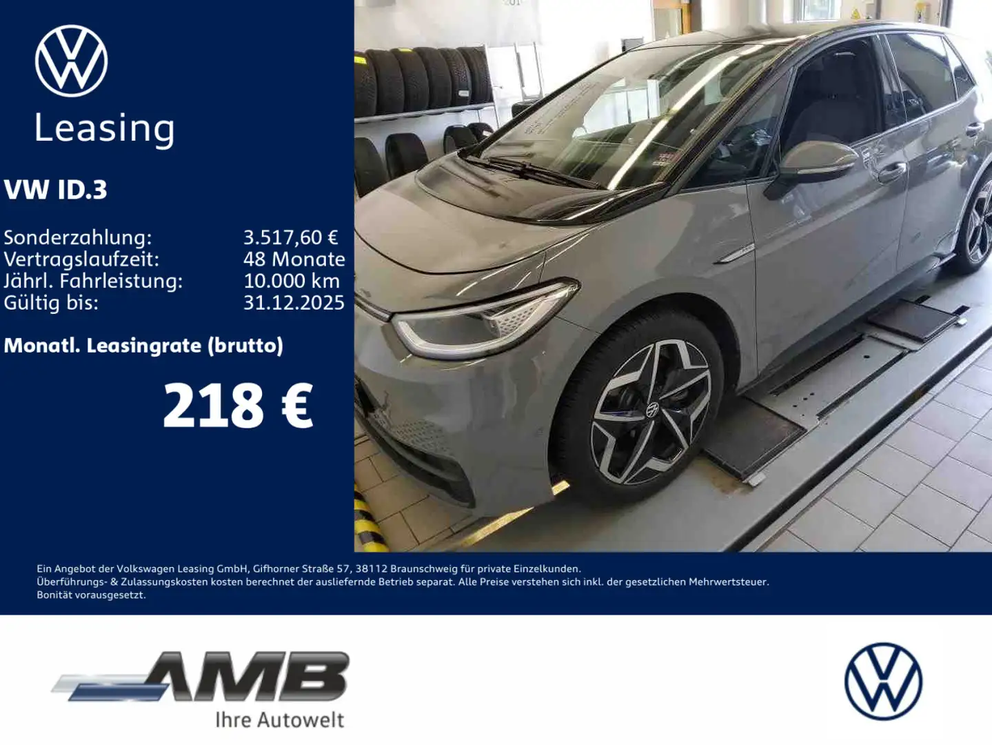 Volkswagen ID.3 Pro AHK/Matrix/Navi/Pano/Sitzhzg/Alu19/RFK Grau - 1