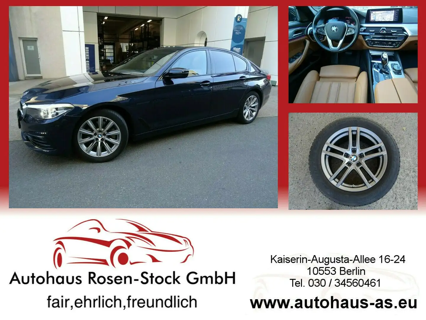 BMW 520 520D SportLine Exclusiv,GSD,Ledersports,ACC Blu/Azzurro - 1