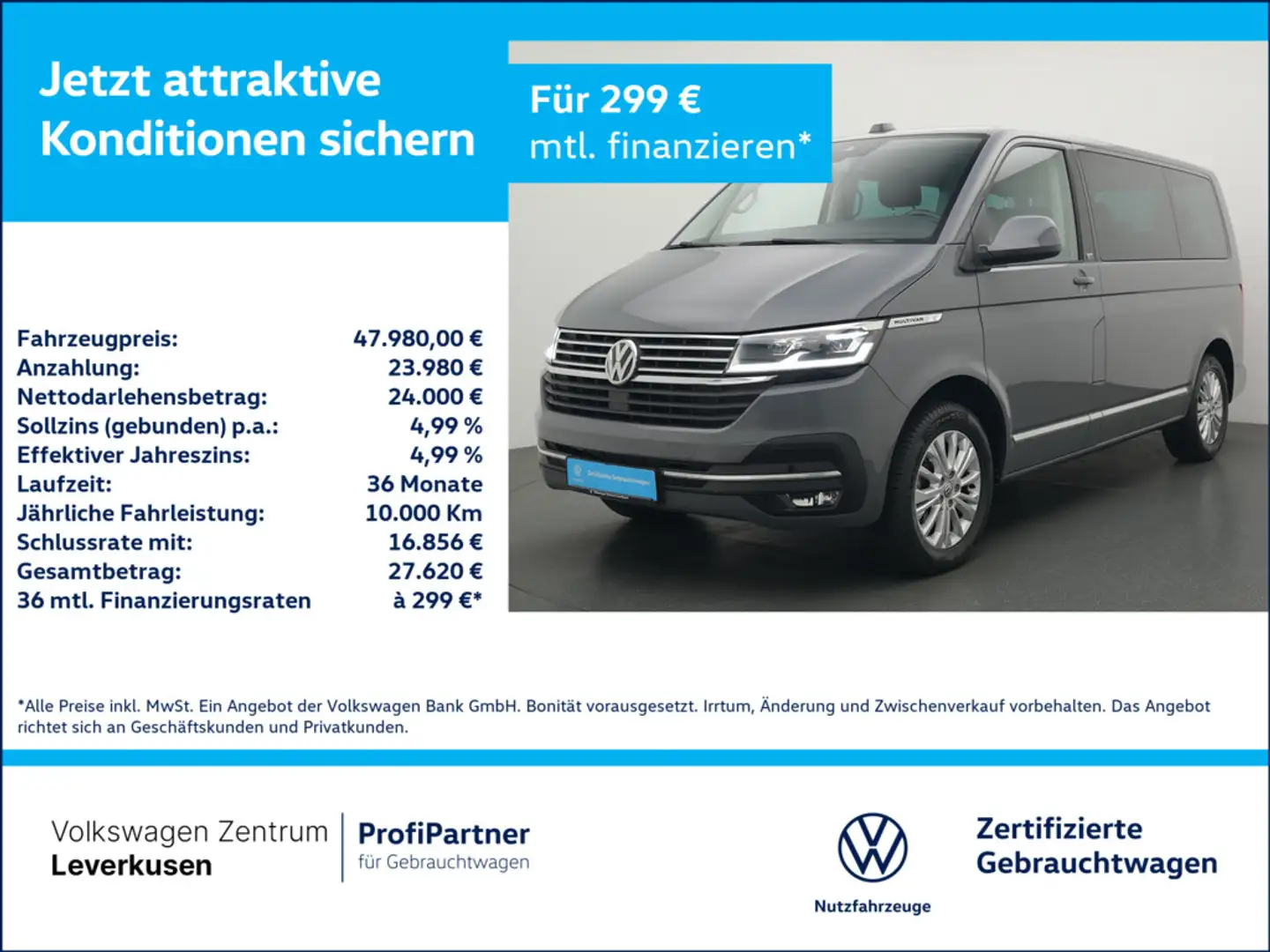 Volkswagen T6.1 Multivan Generation Six ACC LED SHZ PDC APP Noir - 1