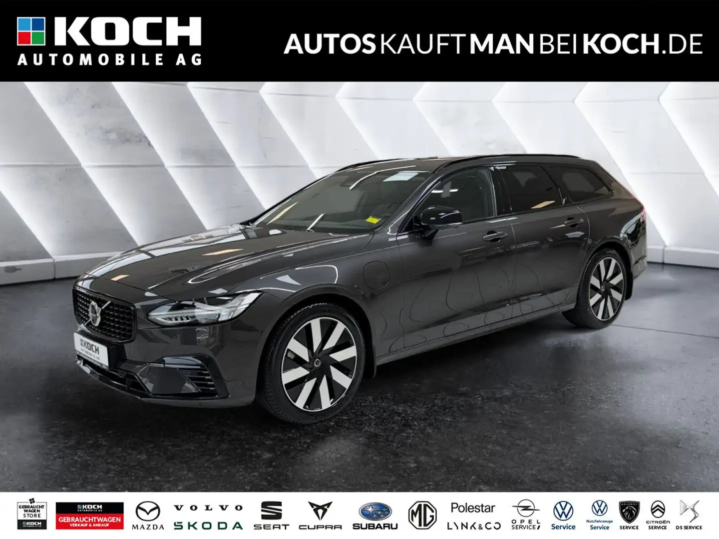 Volvo V90 T6 AWD Plug-In Plus Dark BLIS H/K 360° AHK Grau - 1
