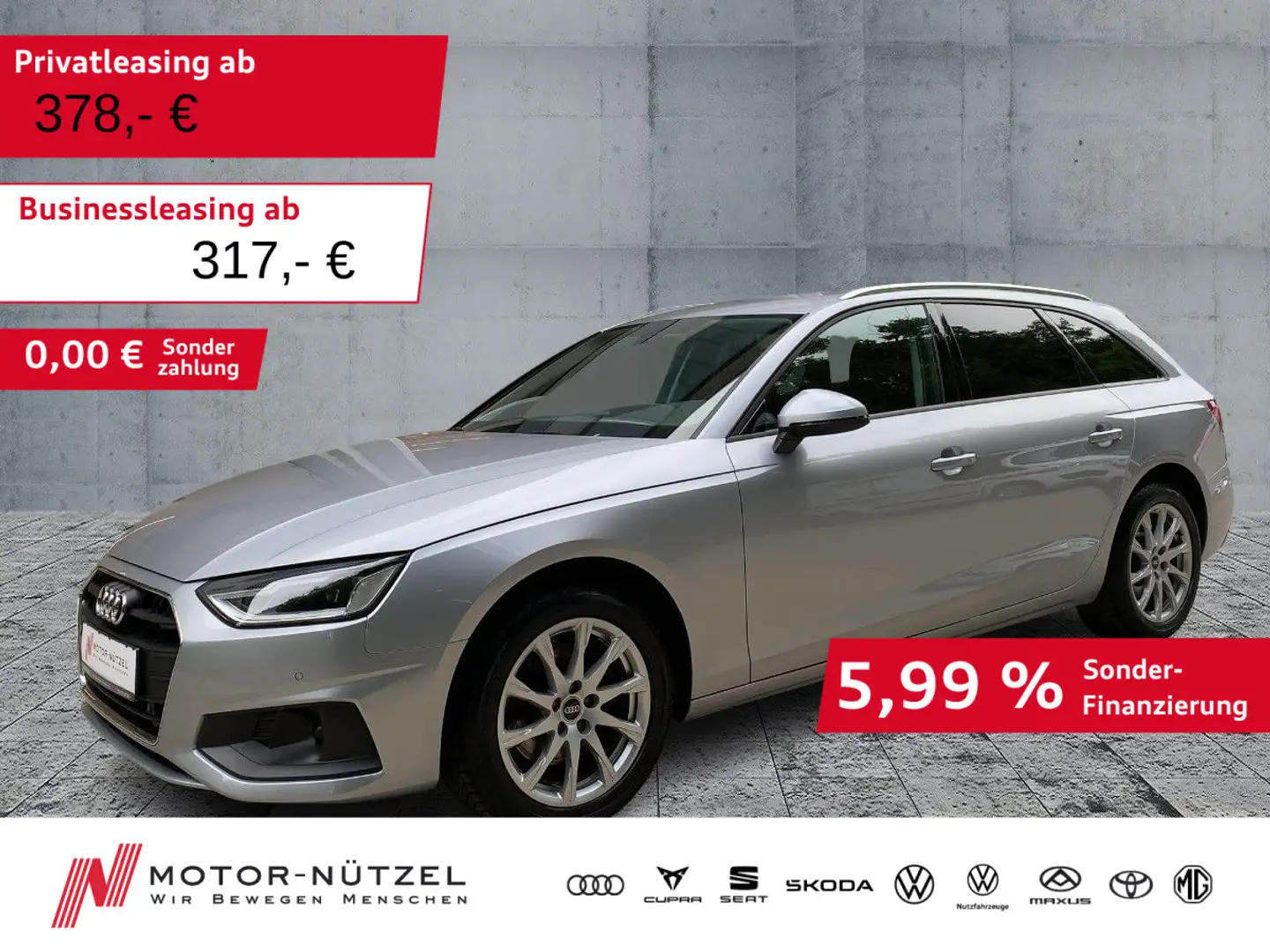 Audi A4 35 TDI S-TR LED+NAVI+AHK+ACC+2xPDC+SHZ Zilver - 1