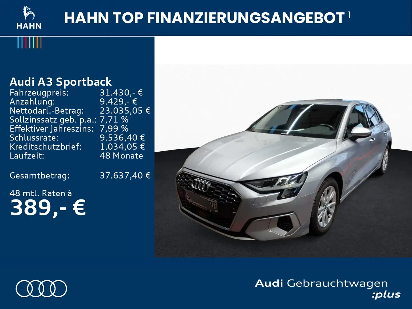 Audi A3 40 TDI quattro advanced AHK ACC Nav Silber - 2