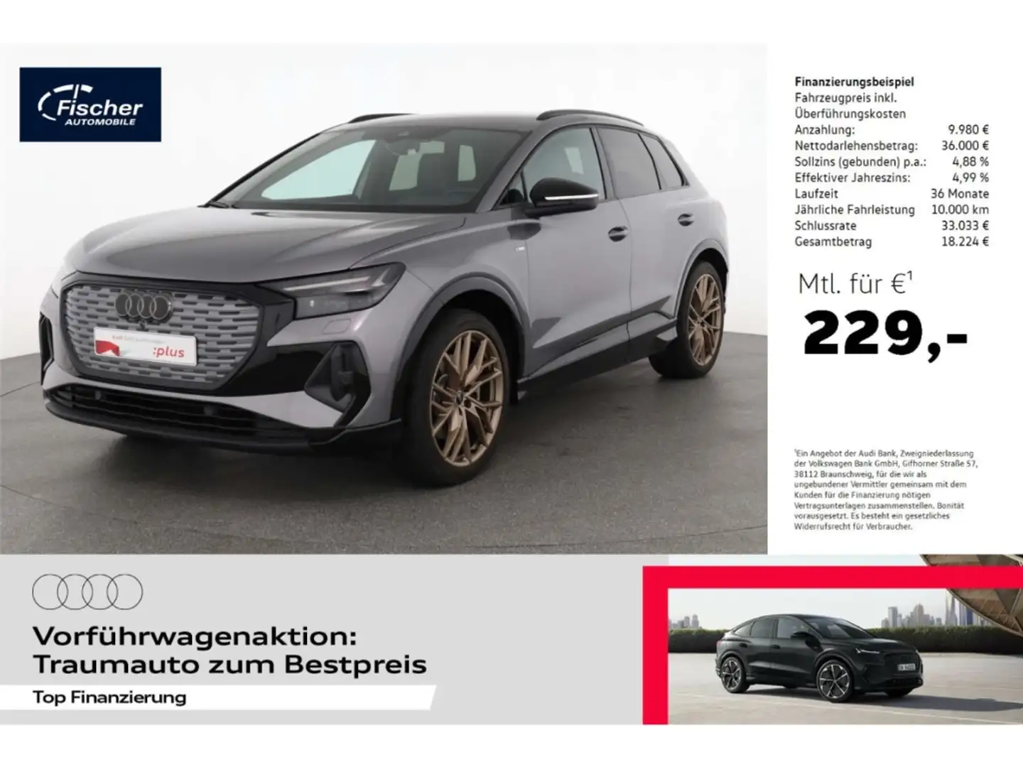 Audi Q4 e-tron 50 quattro S line edition one Grau - 1