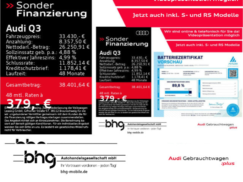 Audi Q3 45 TFSIe S tronic S line