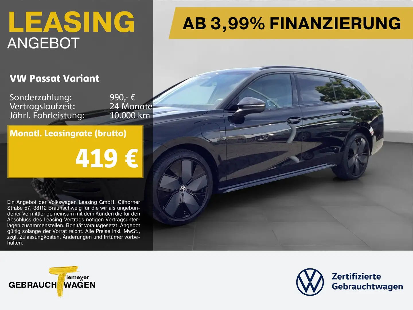 Volkswagen Passat Variant eHYBRID R-LINE BLACK LM19 AHK KAM Schwarz - 1